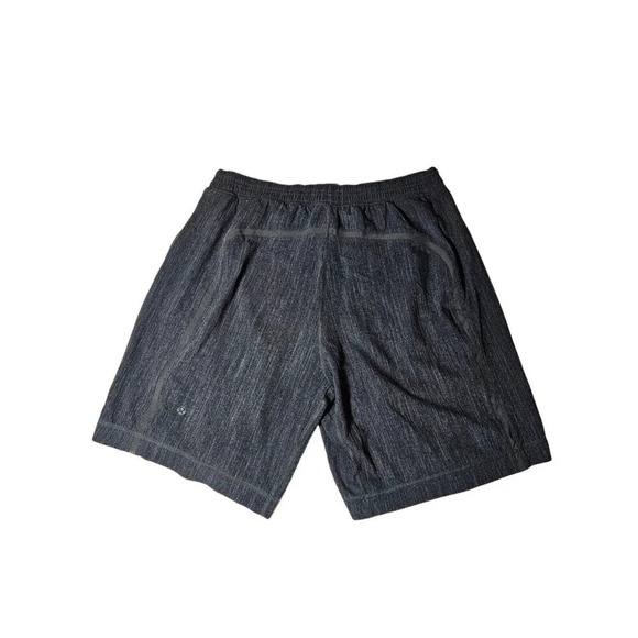 Lululemon Running Shorts Men Size Large Blue Built In Brief Drawstring Dark Gray - Picture 2 of 8
